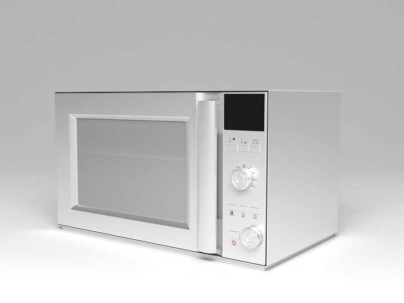 Stainless Steel Microwave Oven 3d rendering