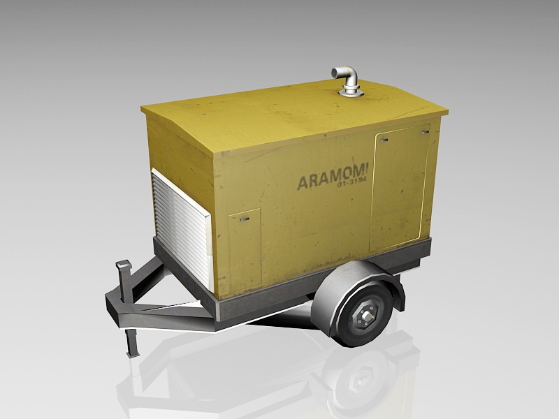 Mobile Diesel Generator Trailer 3d rendering