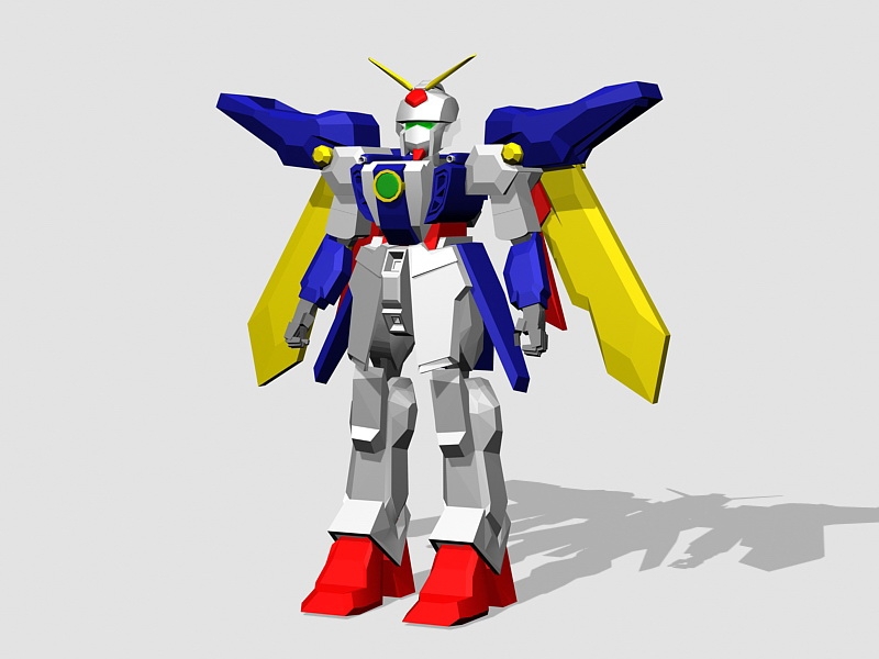 Gundam Action Figure 3d rendering