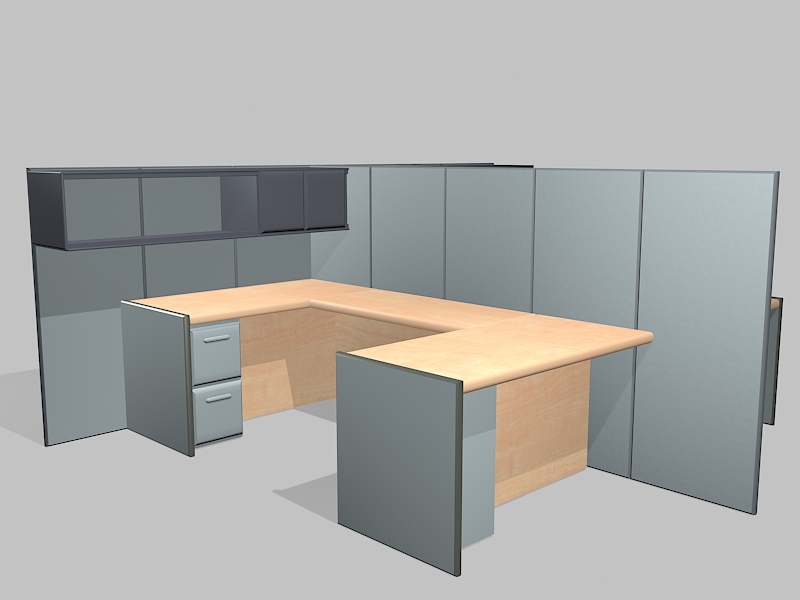 Office Cubicle Workstation Partition 3d rendering