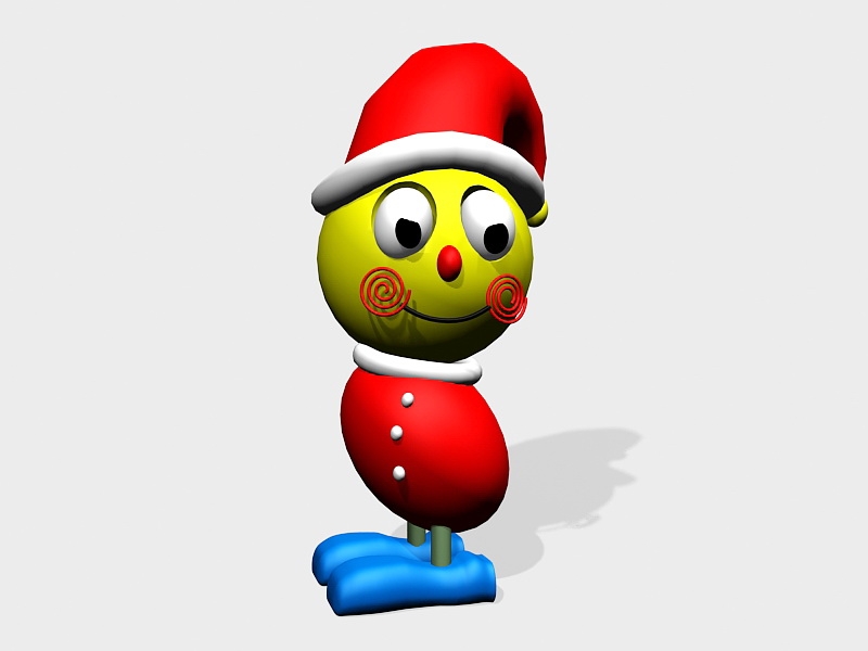 Cartoon Christmas Clown 3d rendering