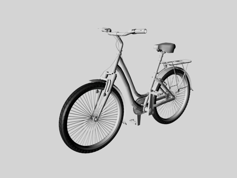 Ladies City Bike 3d rendering