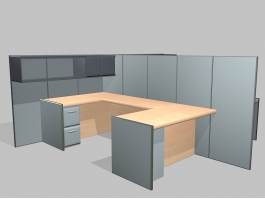 Office Cubicle Workstation Partition 3d preview
