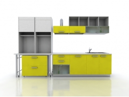 Yellow Kitchen Cabinets Ideas 3d model preview