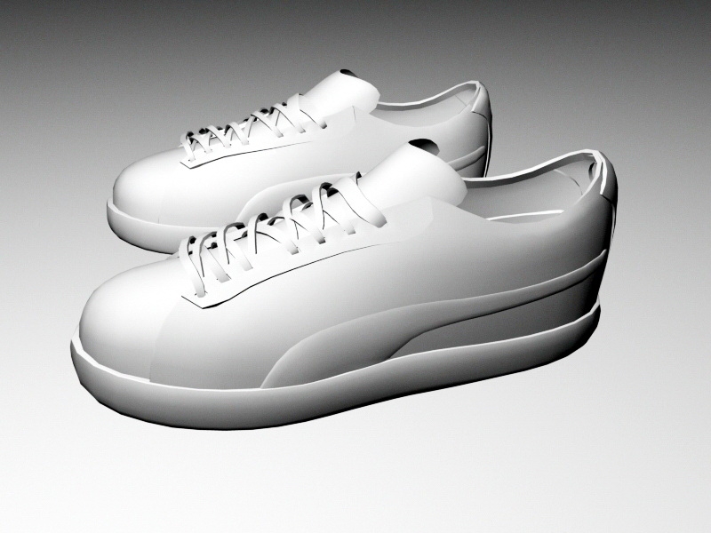 White Skate Shoes 3d rendering