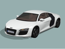 White Audi R8 3d model preview
