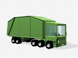 Low Poly Garbage Truck 3d preview