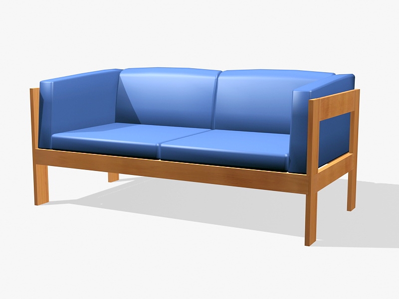 Blue Loveseat Sofa 3d rendering