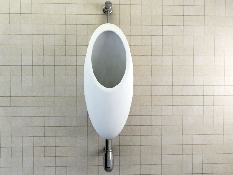 Urinal in Bathroom 3d rendering