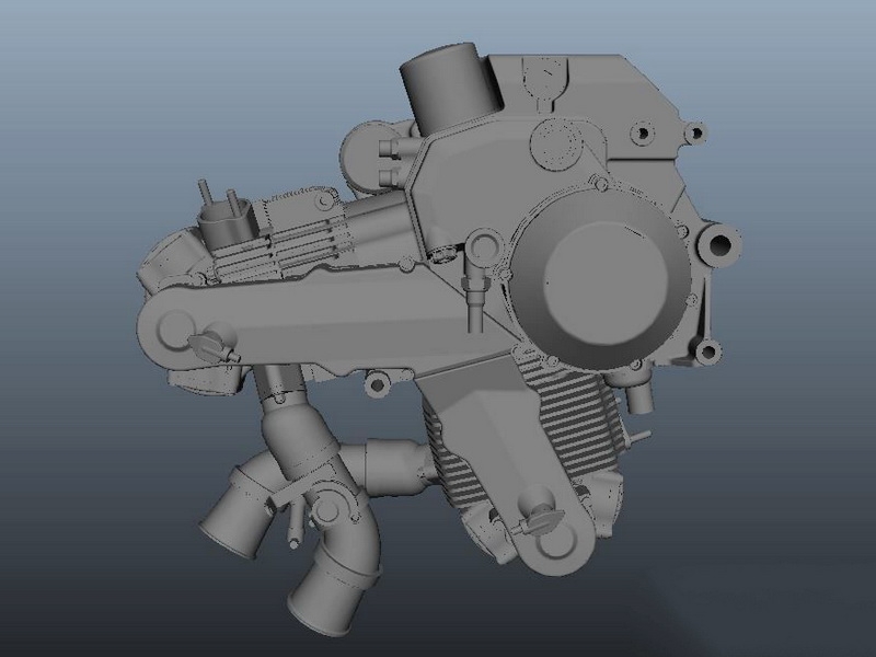 V-Twin Motorcycle Engine 3d rendering