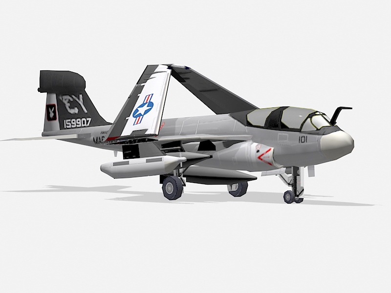 Low Poly EA-6B Prowler 3d rendering