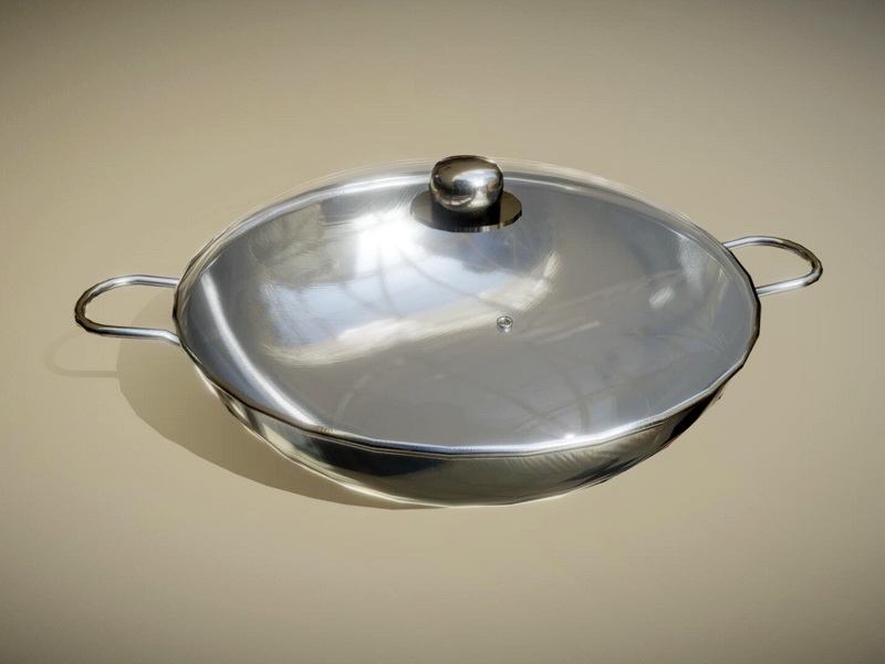 Stainless Steel Cooking Pan 3d rendering