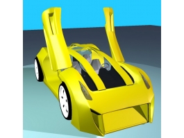 Yellow SuperCar 3d preview