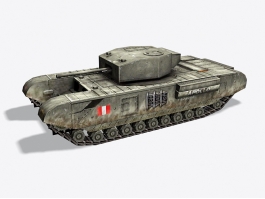 WW2 British Churchill Tank 3d model preview