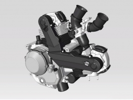 V-Twin Motorcycle Engine 3d model preview