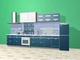 Blue Kitchen Cabinets Design Ideas 3d model preview