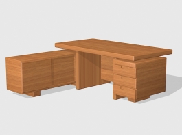 L-shaped Executive Desk 3d preview