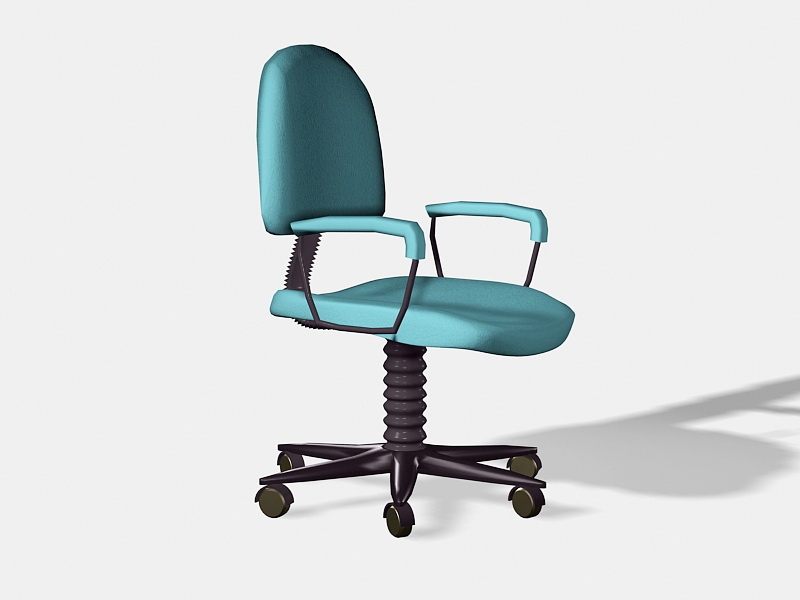Blue Swivel Office Chair 3d rendering