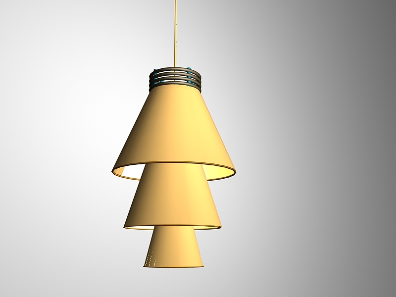 Yellow Pendant Lights 3d rendering