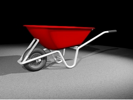 Red Plastic Wheelbarrow 3d model preview