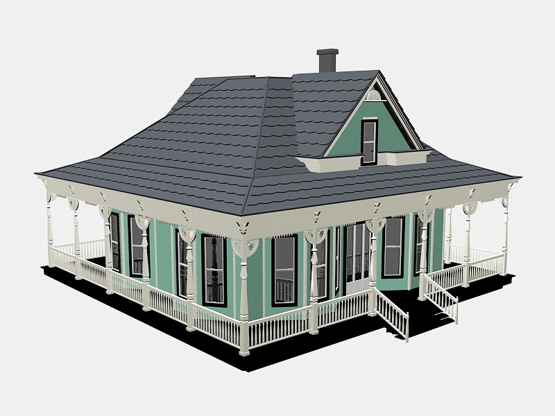 French Country Farmhouse Plans 3d rendering