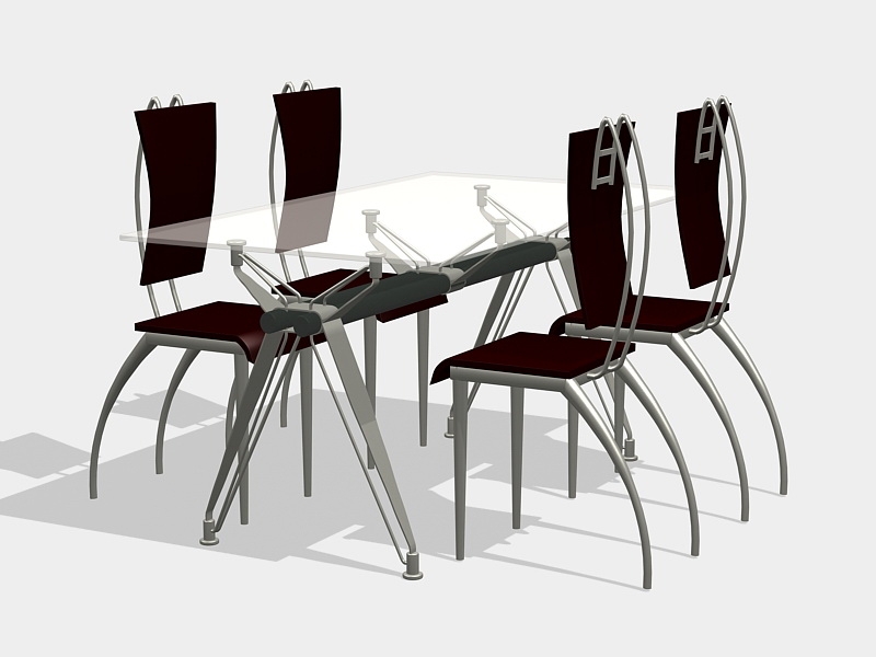 Modern Glass Dining Sets 3d rendering