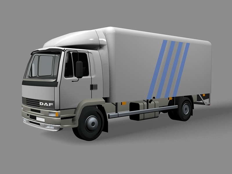 Box Van Truck 3d rendering