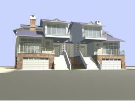 Modern Terrace House 3d preview