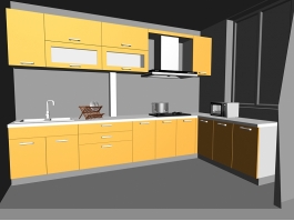 Yellow Kitchen Ideas 3d model preview