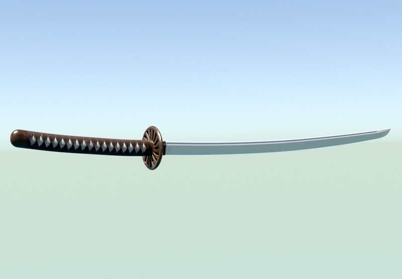 Japan Katana Sword 3d rendering