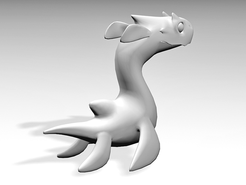 Cartoon Plesiosaur 3d rendering