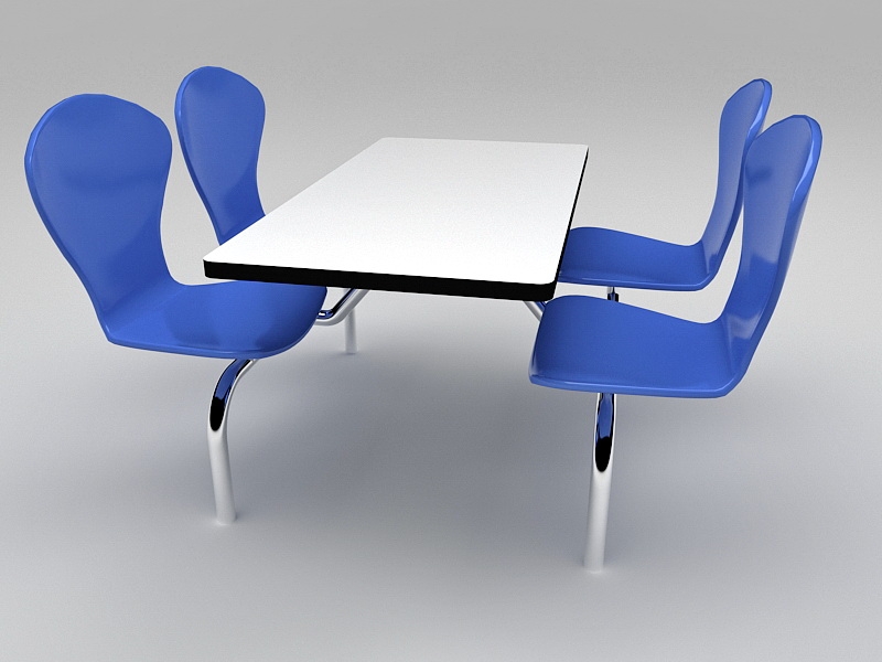 Canteen Dining Table Furniture 3d rendering