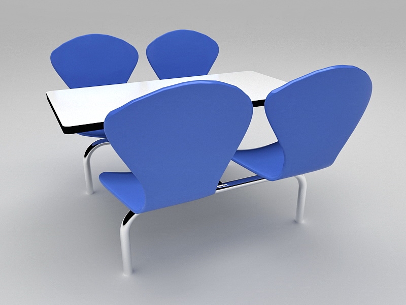 Canteen Dining Table Furniture 3d rendering