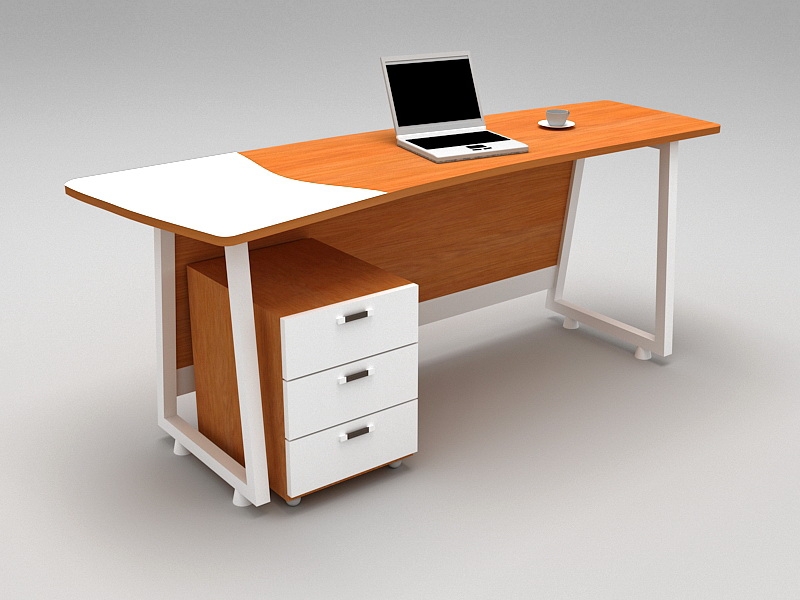 Home Office Computer Desk with Storage 3d rendering