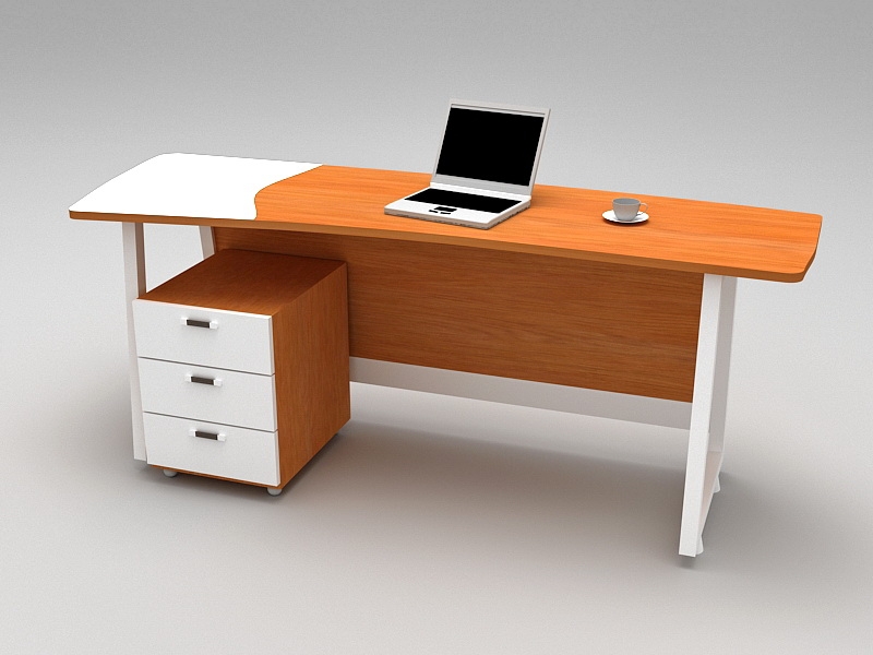 Home Office Computer Desk with Storage 3d rendering