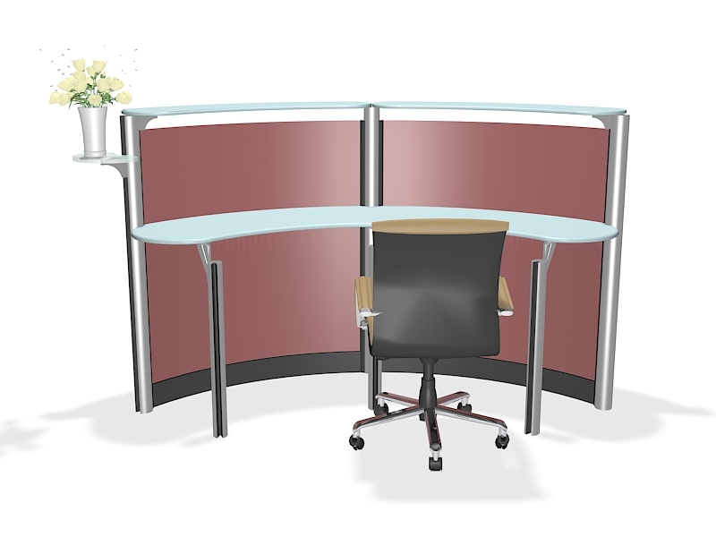 Simple Reception Desk 3d rendering