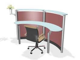Simple Reception Desk 3d model preview