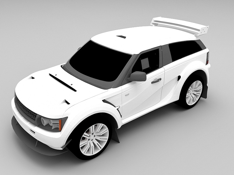 White 2 Door SUV 3d rendering
