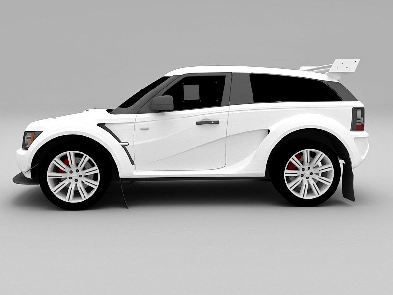 White 2 Door SUV 3d rendering