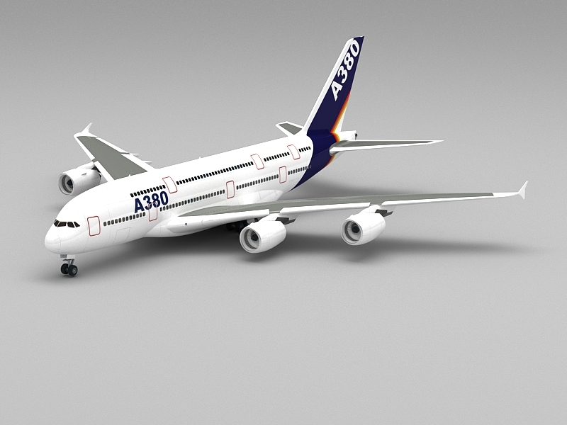 Airbus A380 Airliner 3d rendering