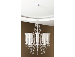 White Glass Chandelier 3d preview