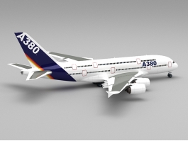 Airbus A380 Airliner 3d model preview