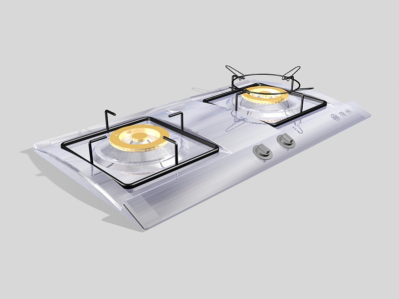 Kitchen Gas Stove Top 3d rendering