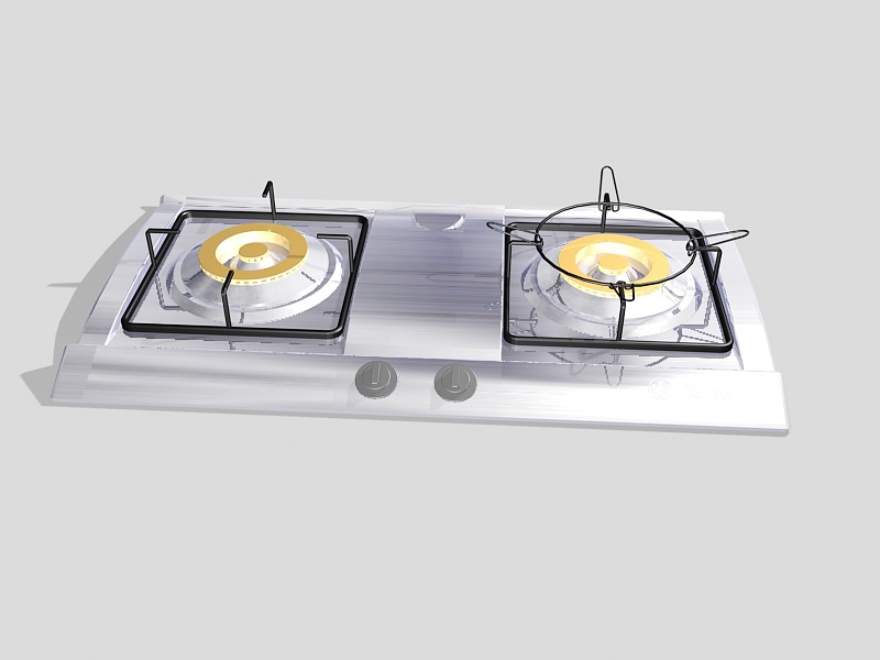 Kitchen Gas Stove Top 3d rendering