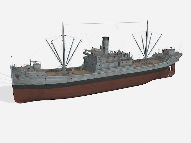 Ocean Freighter Cargo Ship 3d rendering
