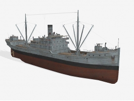 Ocean Freighter Cargo Ship 3d model preview