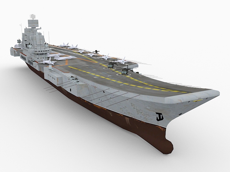 Chinese Type 001 Aircraft Carrier 3d rendering