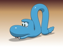 Blue Snake Cartoon 3d preview