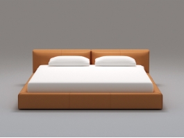 Queen Size Platform Bed 3d model preview