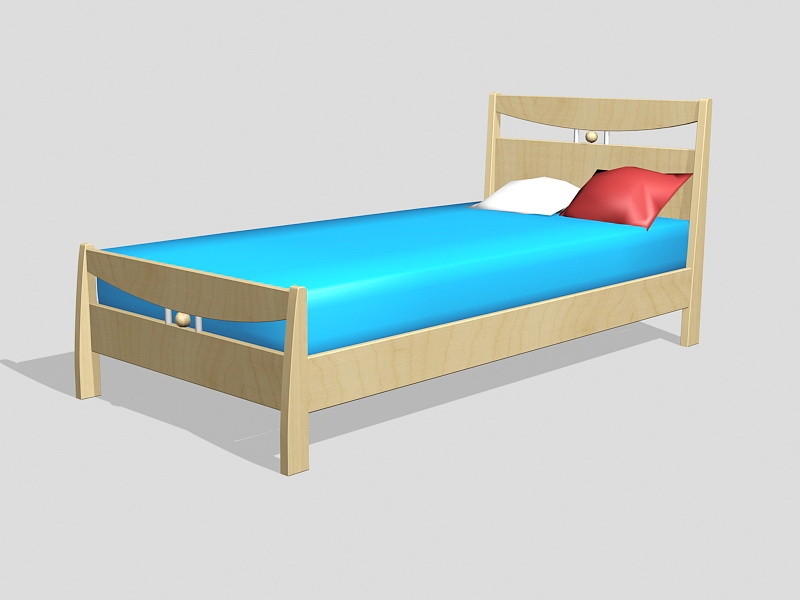 Wooden Kids Bed 3d rendering